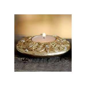    NOVICA Candleholders, Golden Diwali (pair)