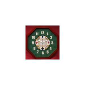  13x13 Octagon Casino Wall Clock Cherry