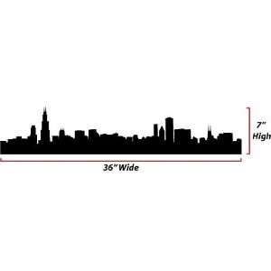   Chicago Skyline Silhouette  Medium  Vinyl Wall Decal 