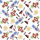Northcott Rescue 911 Fire Equipment Baby Boys Cotton Quilt Quilting 