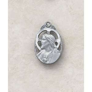  Pewter Silver Catholic Sacred Heart of Jesus Medal Christ 