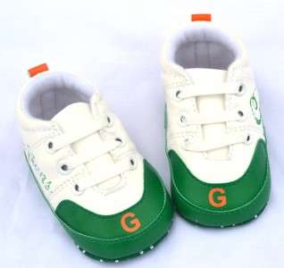   White green infants toddler baby boy walking shoes size 0 18 months
