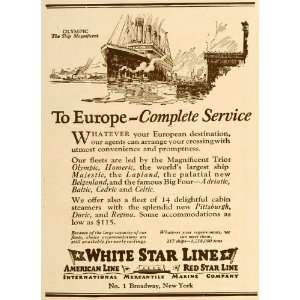  White Star Line American Red Boat   Original Print Ad