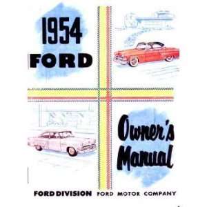  1954 FORD PASSENGER CAR Owners Manual User Guide 