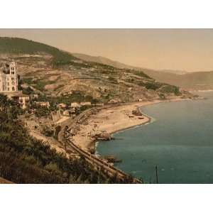 Vintage Travel Poster   General view from the west Bordighera Riviera 