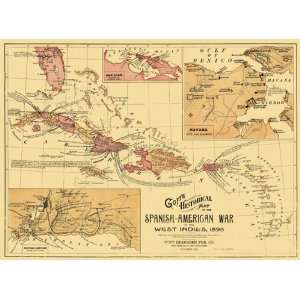  SPANISH AMERICAN WAR (WEST INDIES) MAP 1898