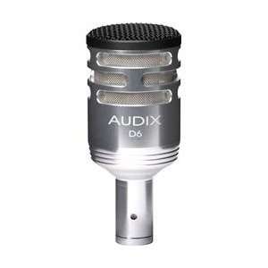  Audix D 6 Sub Impulse Kick Microphone   Brushed Aluminum 