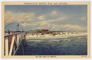 1939 PENSACOLA BEACH FL old Pier Casino postcard  