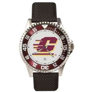  Central Michigan Chippewas Competitor Leather Mens Watch 
