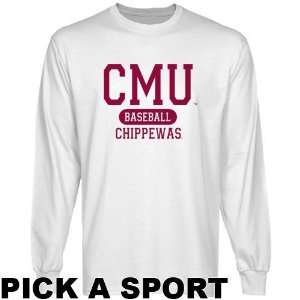 Central Michigan Chippewas White Custom Sport Long Sleeve T shirt 