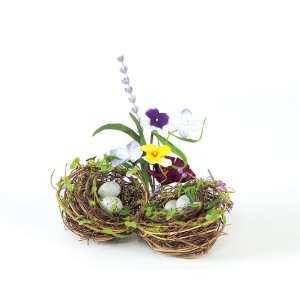  Club Pack of 12 Pansy & Lavender Joined Bird Nests with 