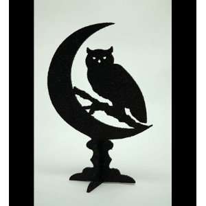  Silhouetted Halloween Owl and Crescent Moon Tabletop 