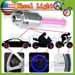 New Car Bike Motorcycle Alarm Tyre Tire Wheel Led Light Lamp Pink 