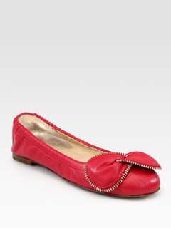   by chloe leather zipper bow scrunch ballet flats $ 265 00 more colors