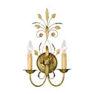   Spectra Crystal Candle Wall Sconce in Gold Leaf