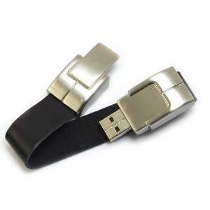  4GB Black Bracelet Leather USB 2.0 Flash Drive 