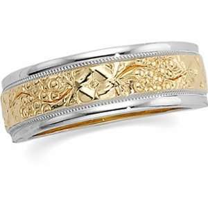  14K Two Tone Gold Gents Wedding Band Jewelry