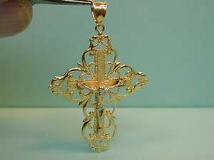   yellow and white gold Crucifix cross with large bail fine bold  