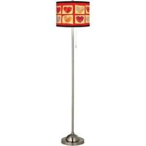  Red Valentine Hearts Giclee Floor Lamp
