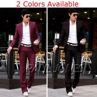 Mens Stylish COOL Fit Button Suit Luxury Dress NEW  