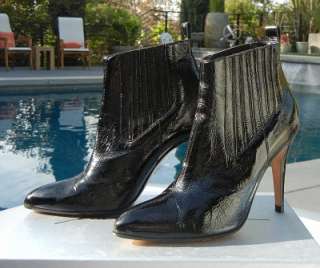 SO HOT***BRIAN ATWOOD Black Patent Maxine Ankle Boots 36.5  