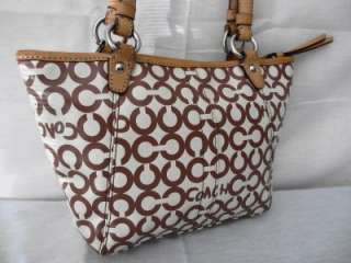 COACH OP ART 42419 COATED CANVAS SMALL TOTE/BAG/PURSE  