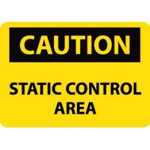 Caution, Static Control Area, 10X14, .040 Aluminum  