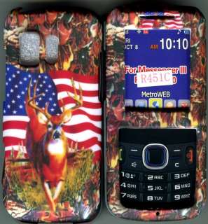 Samsung SCH R451c TracFone Cover Case Camo Flag Stripe  