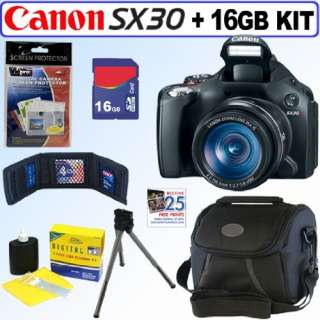 Canon Powershot SX30 IS Digital Camera w/ 16GB Bundle 610074552505 