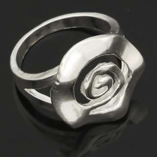 Free Ship Silver Plated Flower Finger Ring SZ 9 Fashion  