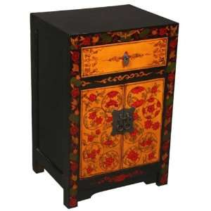 com EXP Handmade 23 Vintage Style Black, Red & Gold Storage Cabinet 