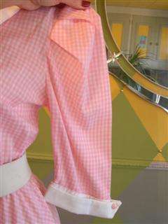Vintage 60s, 70s Pink Plaid Dress,Sandy & Co. S/M,Tulle  