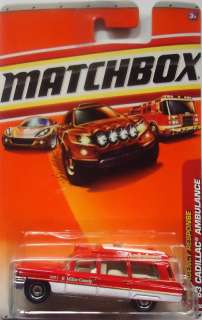 Matchbox 2010 Rapid Response 63 Cadillac Ambulance (Red/White Version 