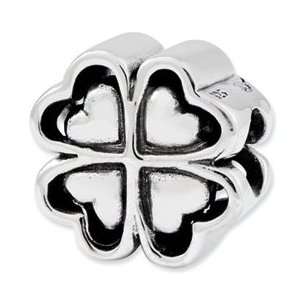  Sterling Silver Reflections Four Leaf Heart Clover Bead Jewelry