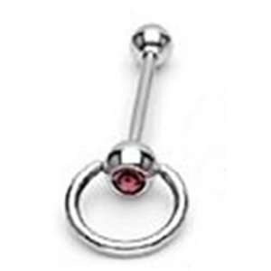 Surgical Steel Door Knocker Tongue Ring Piercing Barbell with Purple 