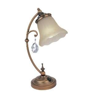  Desk Lamp with Crystal Accent in Brushed Gold Bronze 