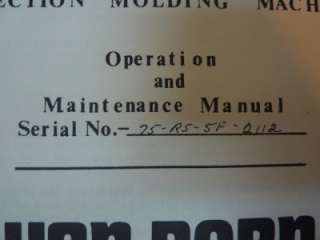 Van Dorn Operation Manual 75 RS 5F 75T Injection #26016  