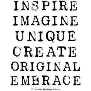  Big Inspiration (Words) Cling Mounted Red Rubber Stamp Set 