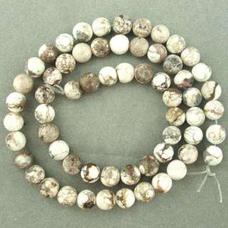 natural Gemstone white turquoise Round Bead 6mm Loose  