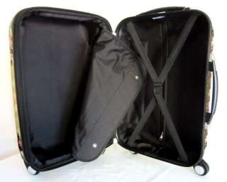   Luggage Set Hard Rolling 4 Wheels Spinner Travel Bag Pink Skulls Stars