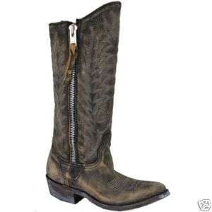 OLD GRINGO Razz Distressed Leather Zipper Boots 5.5/6  