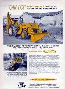 1960 Massey Ferguson 204 Loader Tractor Original Ad  