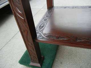 ANTIQUE MAHOGANY HEAVILY CARVED LIBRARY TABLE / DESK  