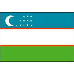   Inch Flag of Uzbekistan   Includes Plastic Stand Eder Flag Books