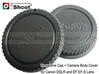 Camera body cover ✚ rear lens cap for Canon EOS 7D 5D MarkII 1D 60D 