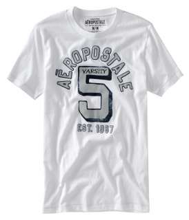 Aeropostale Numbered Graphic Tee & Crackled Tee T Shirts  