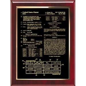  Rosewood Piano Patent Plaque