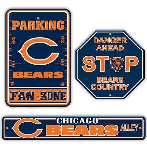  Fremont Die Chicago Bears 3 Piece Sign Kit 3 Pack Sports 