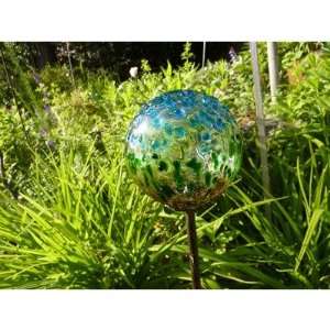   Glass Solar Garden Stake Light Color Earth Globe