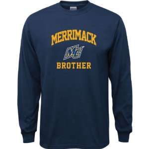  Merrimack Warriors Navy Youth Brother Arch Long Sleeve T 